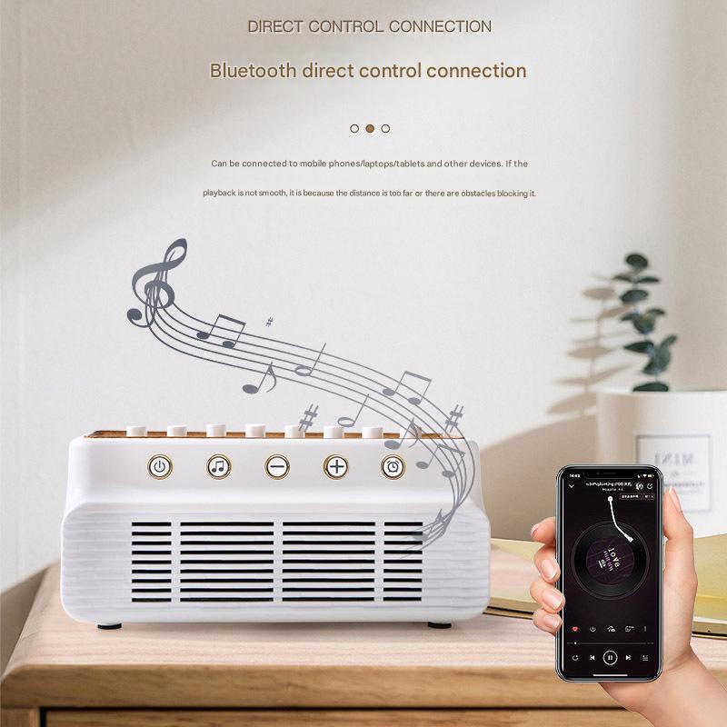 Retro White Noise Sound Machine & Bluetooth Speaker - 8 Nature Sounds, Smart Timer white