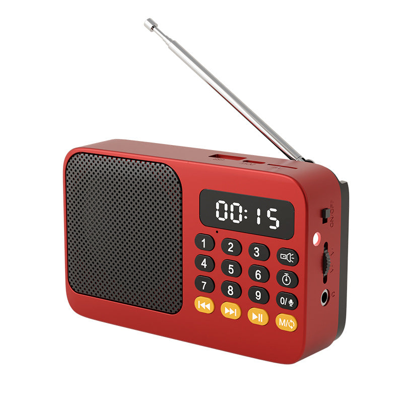 Portable Digital Music Player & FM Radio,4 Playback Modes, LED Flashlight Red