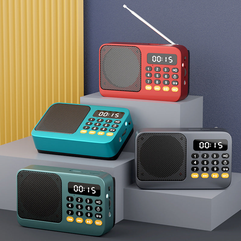 Portable Digital Music Player & FM Radio,4 Playback Modes, LED Flashlight Red