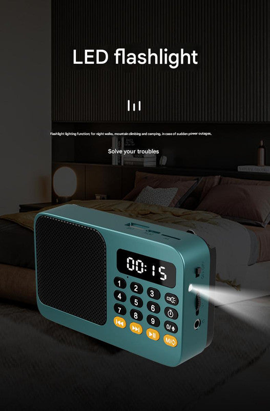 Portable Digital Music Player & FM Radio,4 Playback Modes, LED Flashlight Red