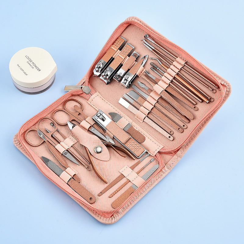 30-Piece Professional Manicure & Pedicure Set,Stainless Steel Grooming Kit black