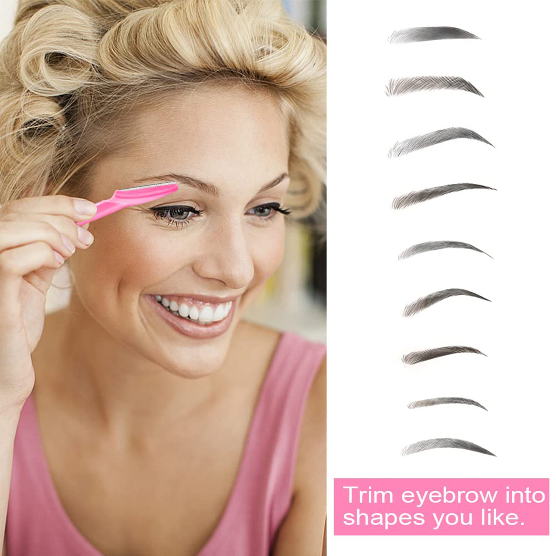 40-Piece Eyebrow Razor & Dermaplaning Tool Set Black