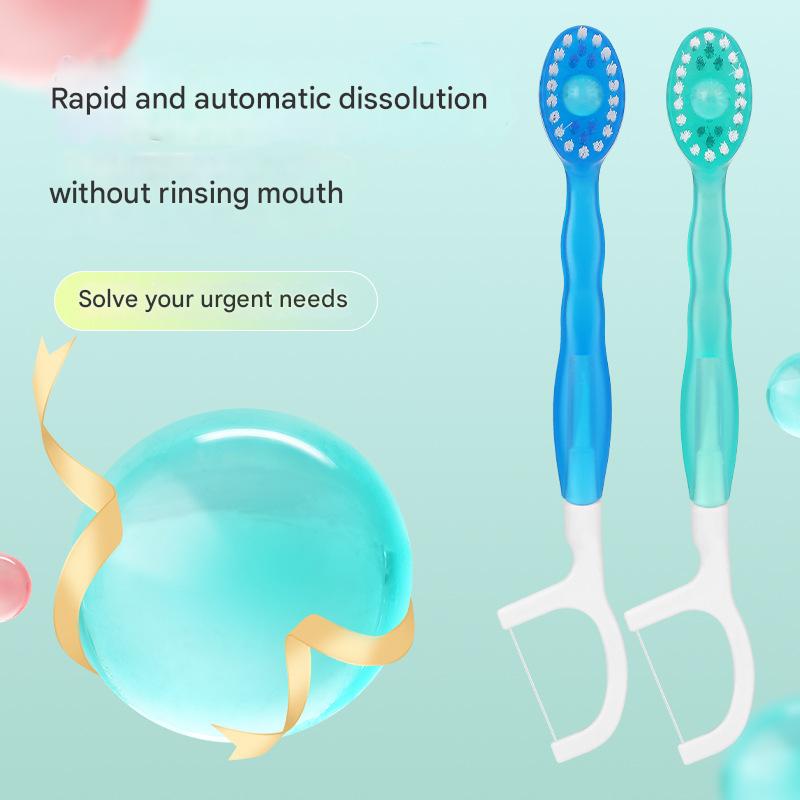 4-in-1 Disposable Travel Toothbrush with Flavor Burst Bead Mixed flavors