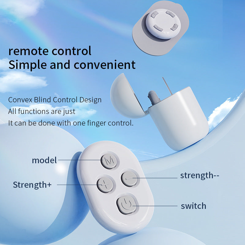 Smart Cervical Spine EMS Massager Sticker with Remote Control & Charging Case - 6 Modes, 16 Strengths white