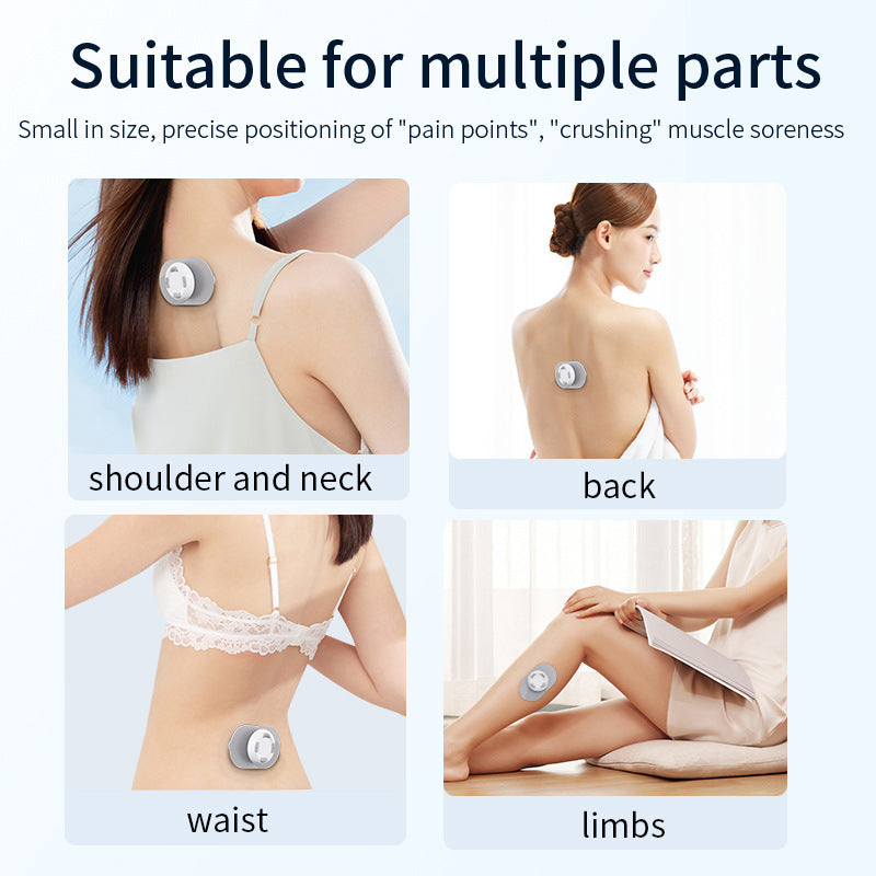 Smart Cervical Spine EMS Massager Sticker with Remote Control & Charging Case - 6 Modes, 16 Strengths white