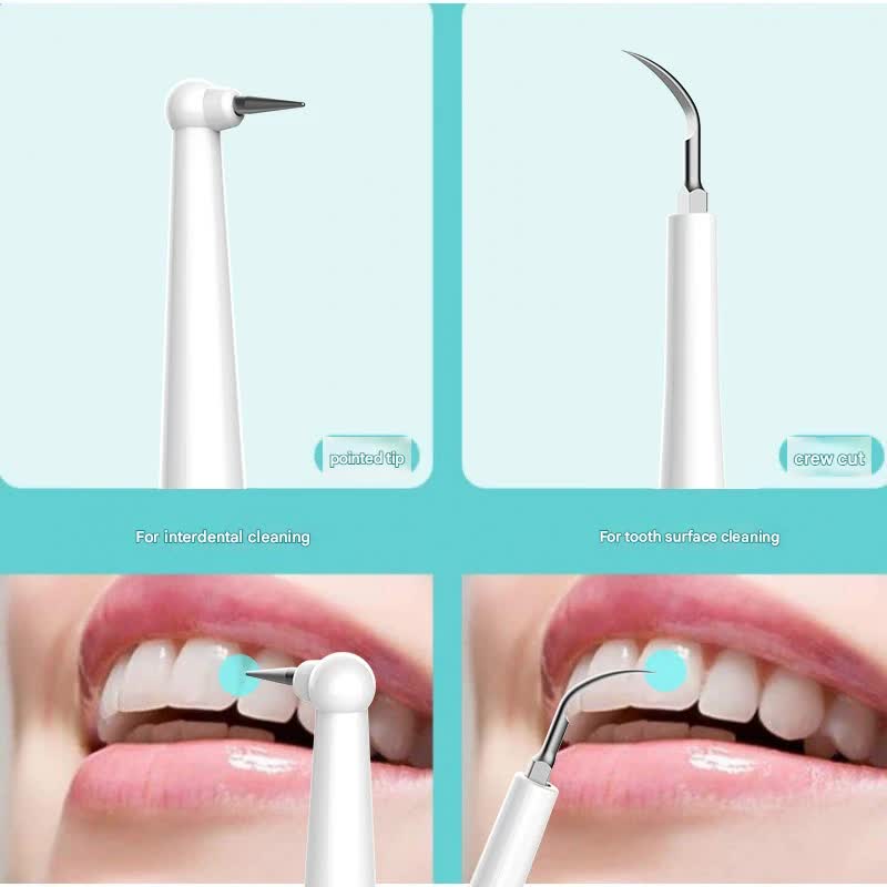 Ultrasonic Dental Scaler & Calculus Remover - 3 Modes, 2 Heads, LED Light black