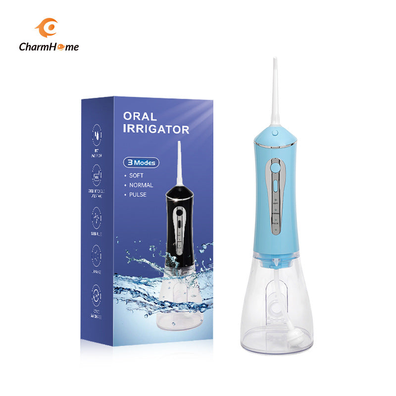 CharmHome Portable Oral Irrigator - 3 Modes, 140 PSI, IPX7 Waterproof Blue