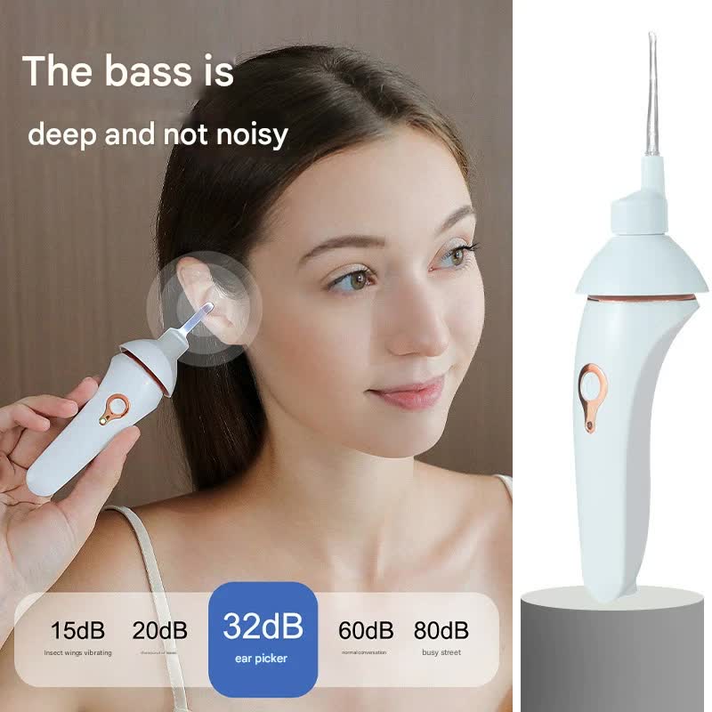 Electric Ear Wax Suction Cleaner - 3 Modes, LED Light, 5 Soft Tips black