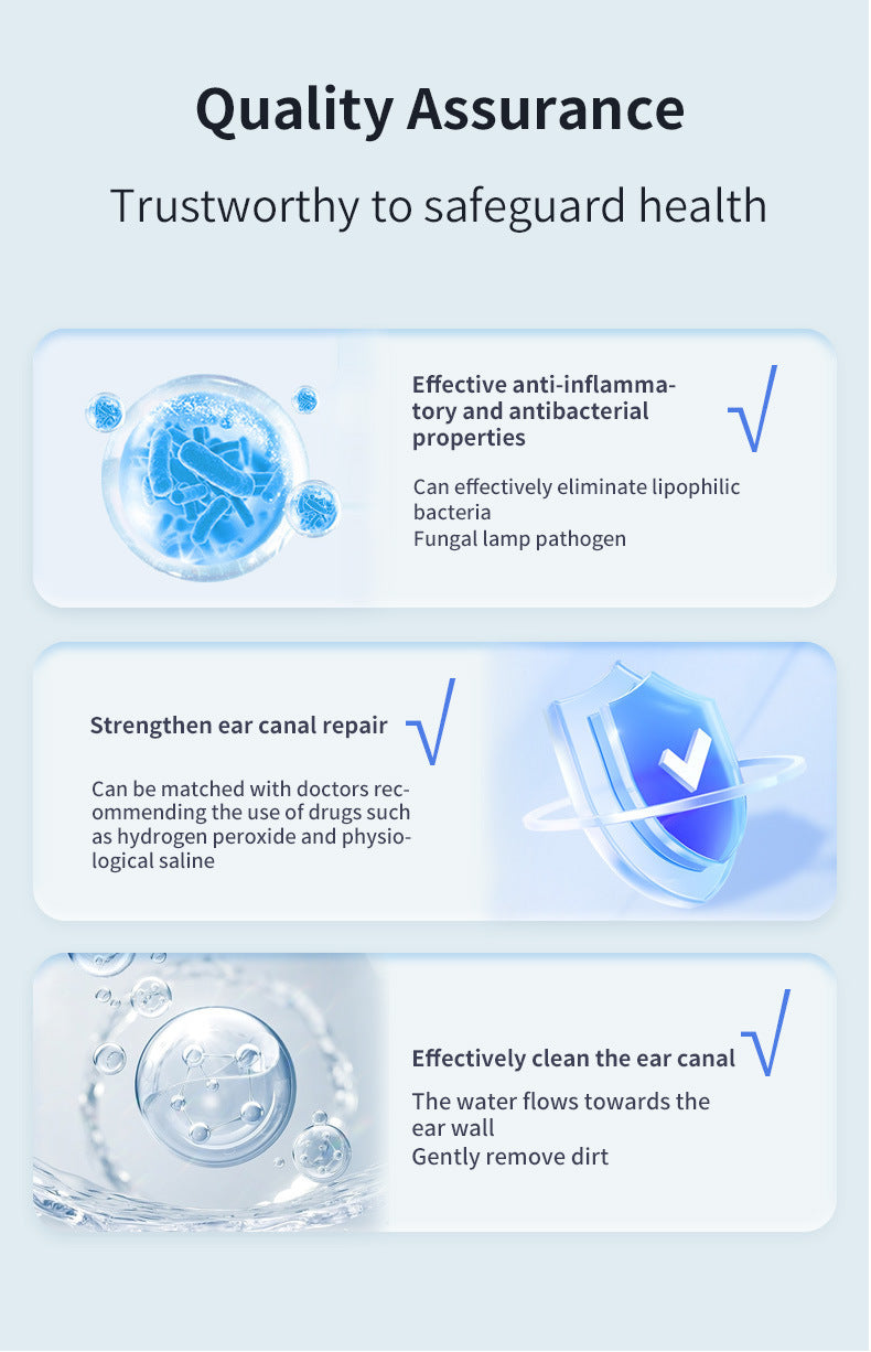 Automatic Electric Ear Wax Removal & Irrigation System - 5 Modes, USB-C, Hot Air Drying white