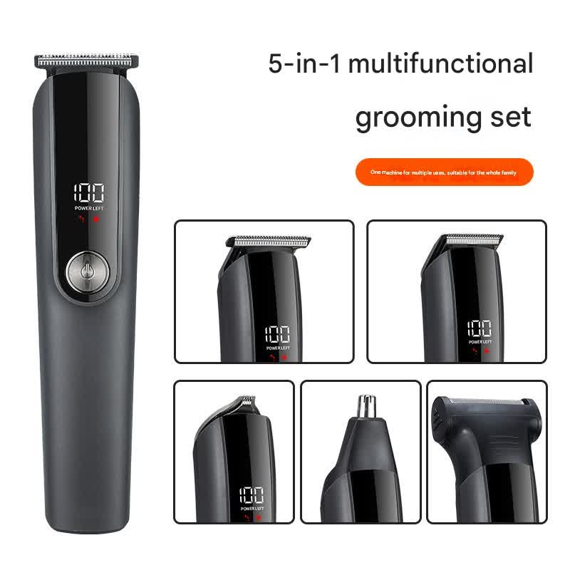 5-in-1 Professional Men's Grooming Kit - Cordless Hair Clipper, Beard Trimmer Electroplating gun