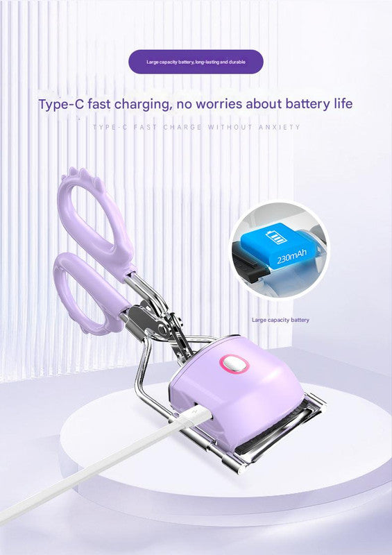 Heated Eyelash Curler with 2 Temperature Controls, Long-Lasting Curl pink