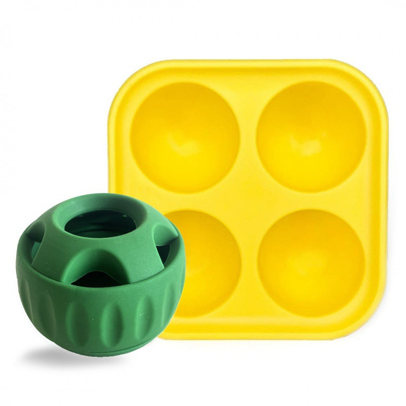 Interactive Dog Treat Dispensing Ball & Silicone Treat Mold Set - Durable, Dishwasher Safe green