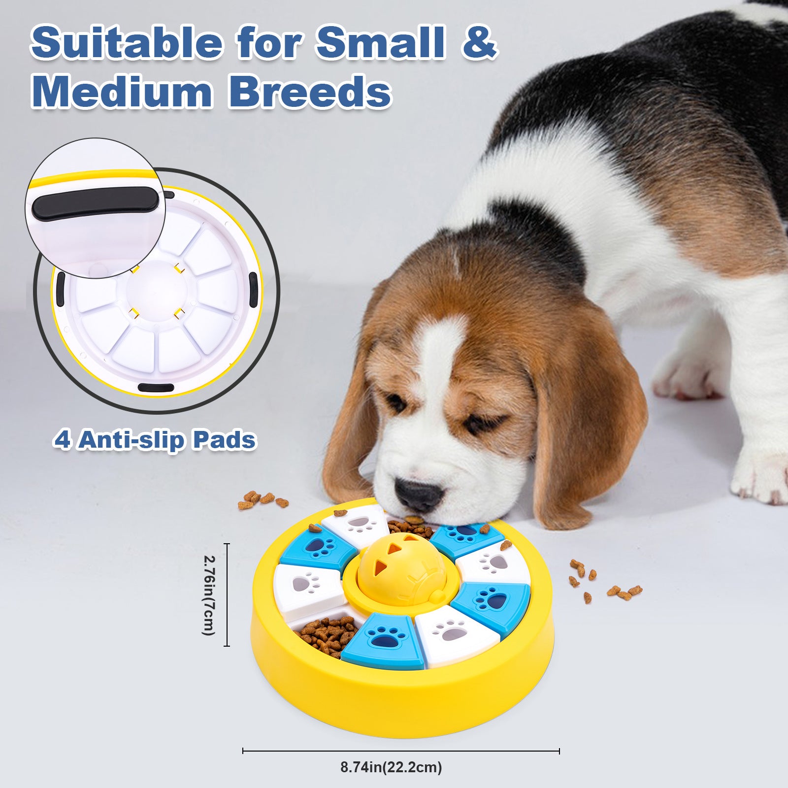 Interactive Dog Puzzle Feeder Toy - Slow Feeder for IQ Training & Mental Stimulation yellow