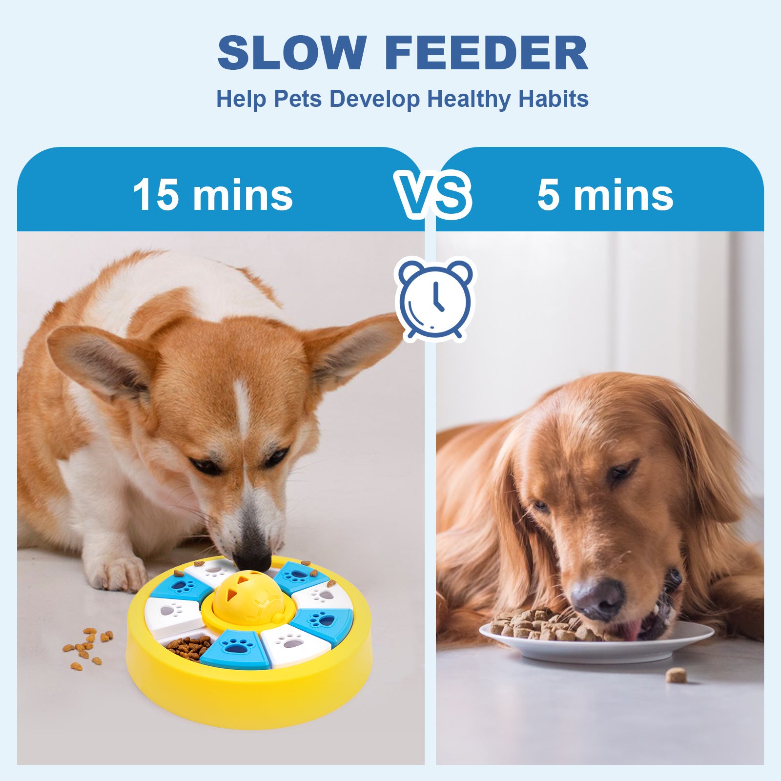 Interactive Dog Puzzle Feeder Toy - Slow Feeder for IQ Training & Mental Stimulation yellow