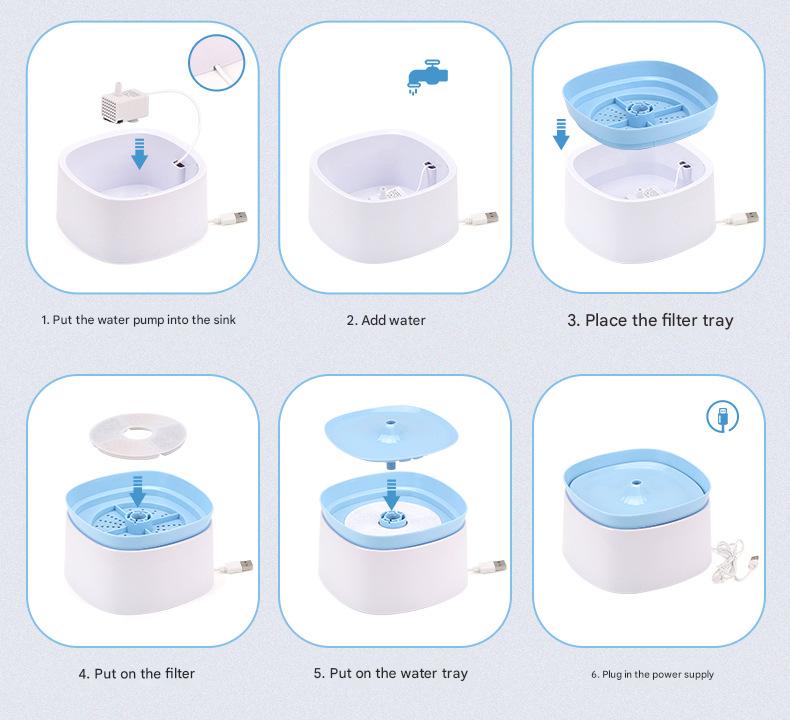 Automatic Pet Water Fountain - USB Powered, Multi-Stage Filtration, Ultra-Quiet, 2L Capacity Green