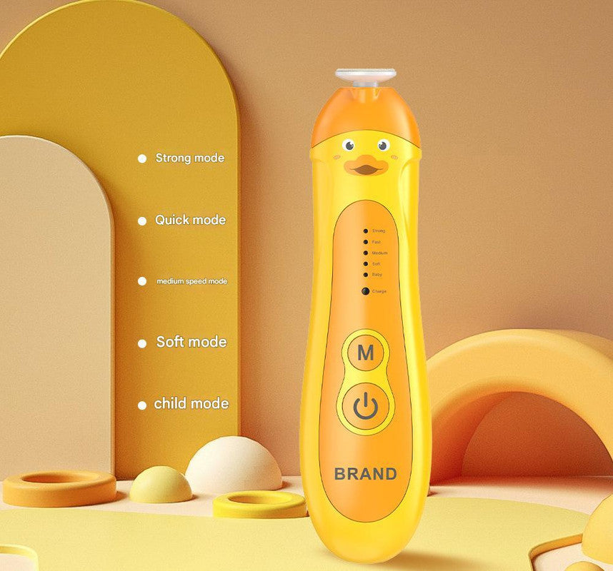 Baby & Adult Electric Nail Trimmer Kit - 6 Heads, 5 Speeds, 360deg Rotation, with Storage Case Orange