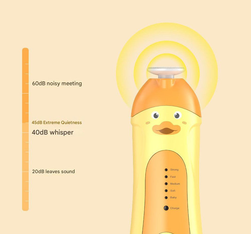 Baby & Adult Electric Nail Trimmer Kit - 6 Heads, 5 Speeds, 360deg Rotation, with Storage Case Orange