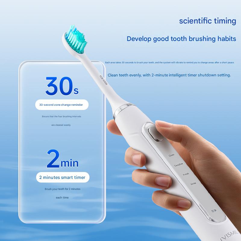 LED Sonic Electric Toothbrush - 2-in-1 Cleaning & Whitening, 4 Modes black