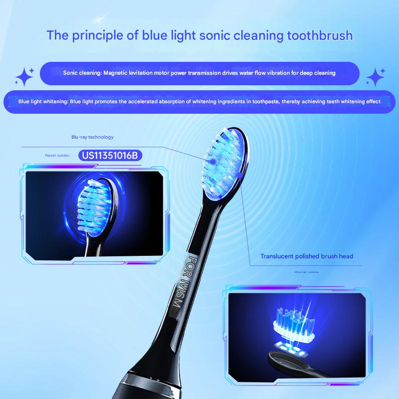 LED Sonic Electric Toothbrush - 2-in-1 Cleaning & Whitening, 4 Modes white