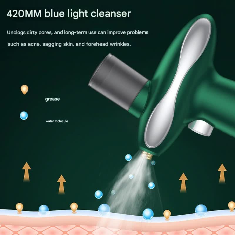 Portable Nano Facial Steamer & Oxygen Sprayer with Red/Blue Light Therapy green
