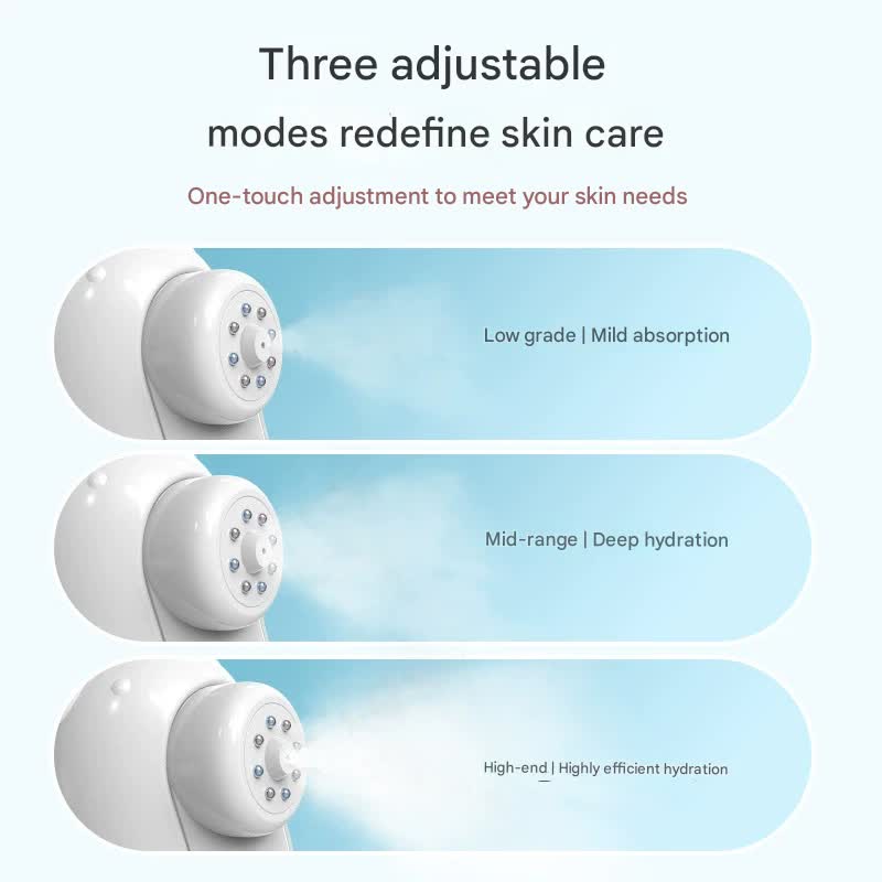Nano Facial Mist Sprayer & Oxygen Injector - 3 Modes, Deep Hydration & Serum Absorption pink