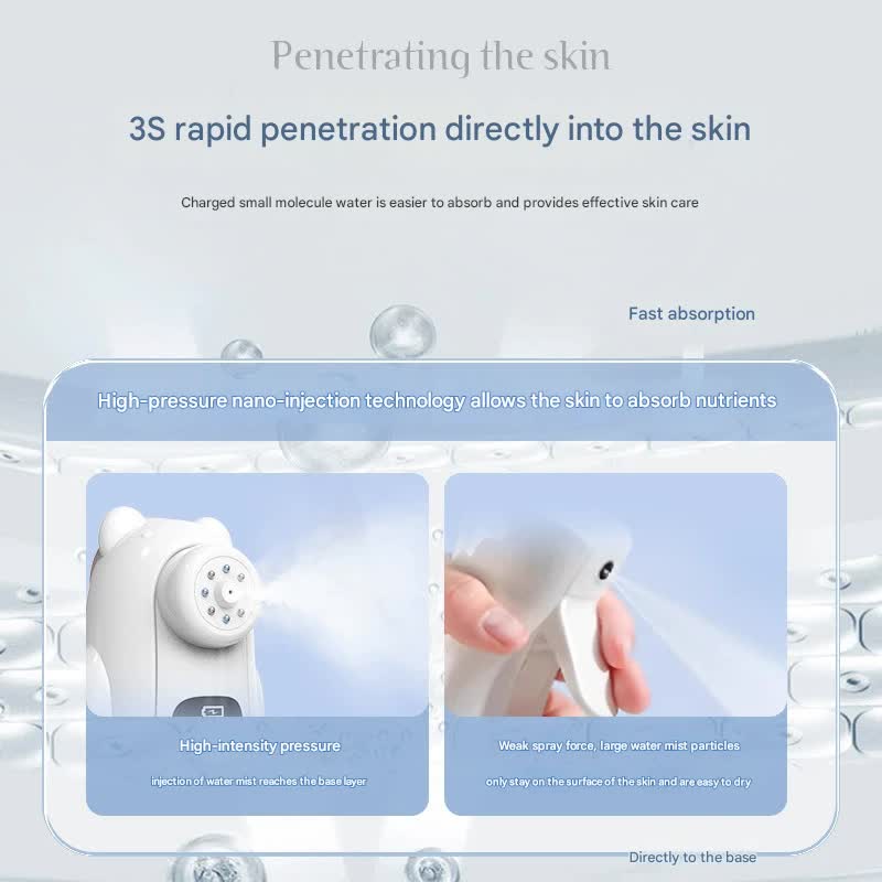 Nano Facial Mist Sprayer & Oxygen Injector - 3 Modes, Deep Hydration & Serum Absorption pink
