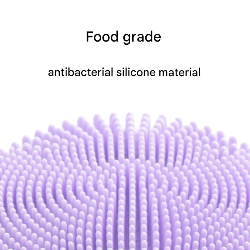 Silicone Facial Cleansing Brush - 6-Speed Vibration, Food-Grade Antibacterial Material with Warming Function Black