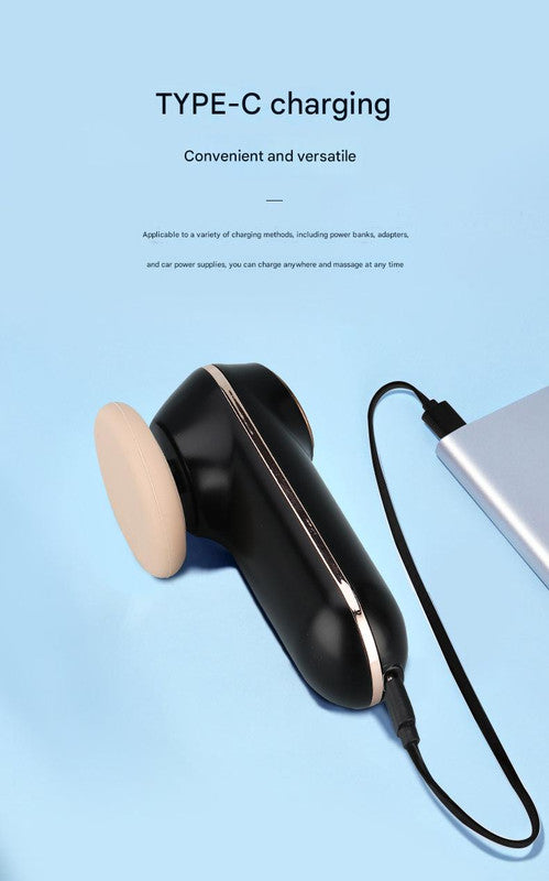 Mini Facial & Head Massager with Heat Therapy - USB-C Rechargeable, 3 Modes white