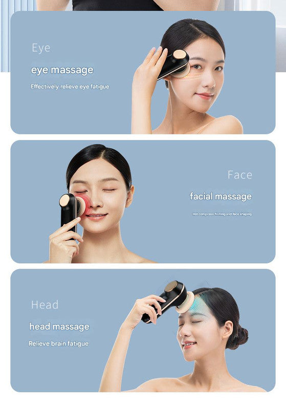 Mini Facial & Head Massager with Heat Therapy - USB-C Rechargeable, 3 Modes Light purple