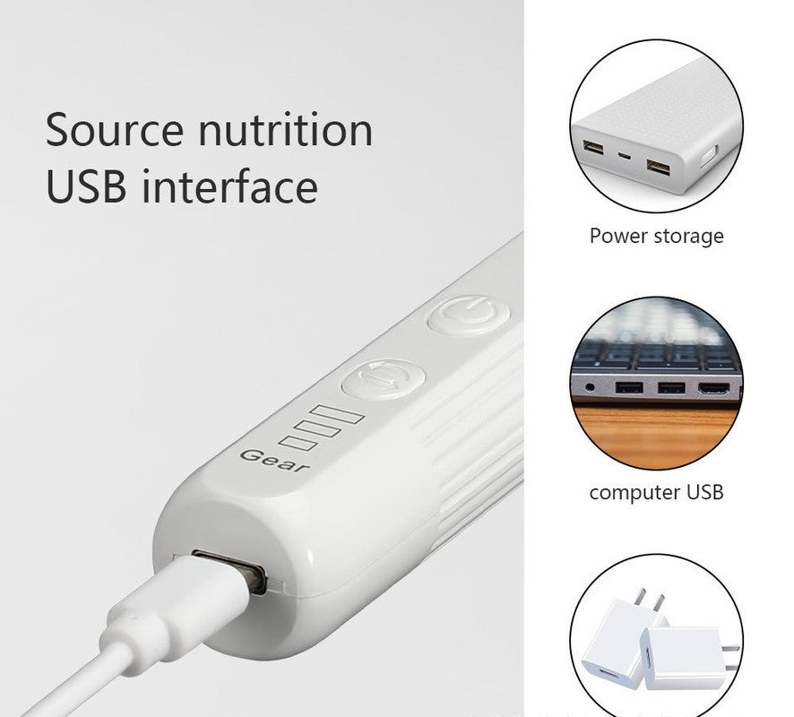 Portable Electric Nail Drill Pen Kit - USB-C Rechargeable, 3-Speed, High Torque, Low Heat Khaki