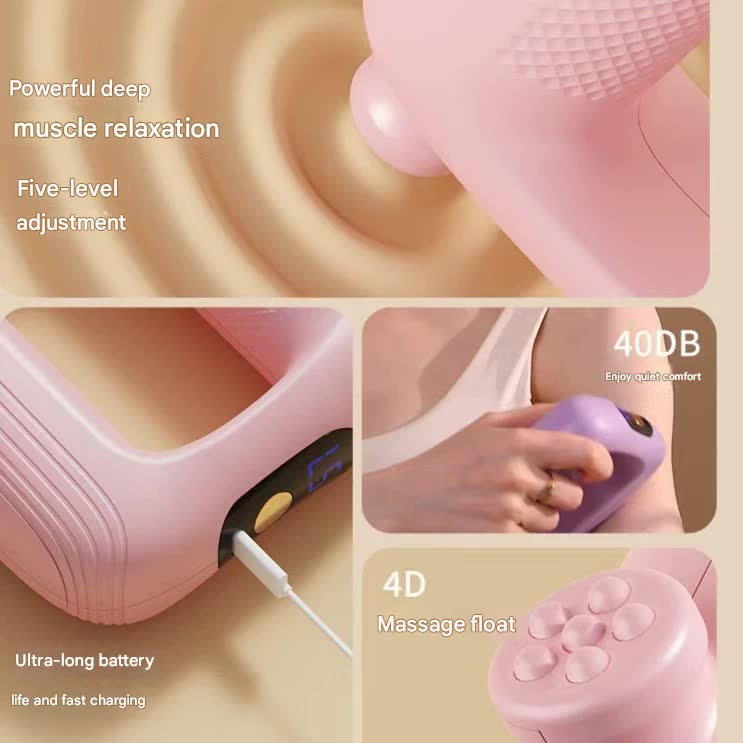 Portable Body Sculpting & Muscle Relaxation Massager with 8 Heads - 5 Speeds pink