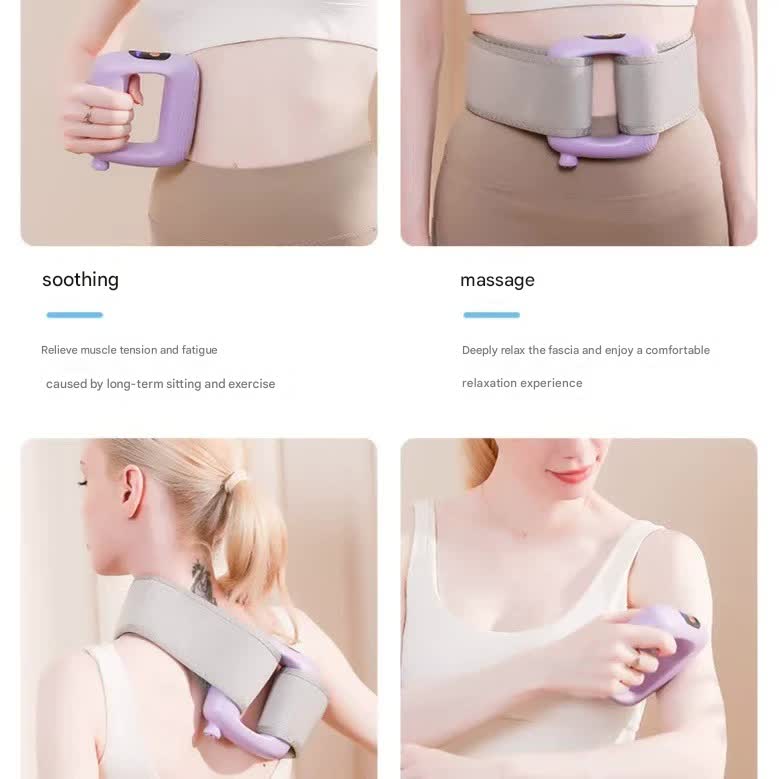 Portable Body Sculpting & Muscle Relaxation Massager with 8 Heads - 5 Speeds purple