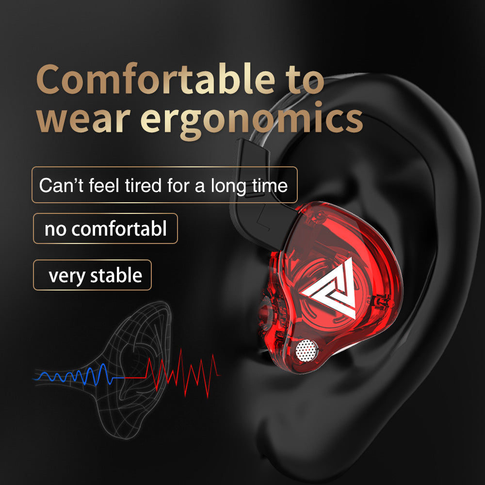 Hi-Res Audio In-Ear Monitor Earphones - Ergonomic Design, Dynamic Driver, with Mic & 3.5mm Jack red