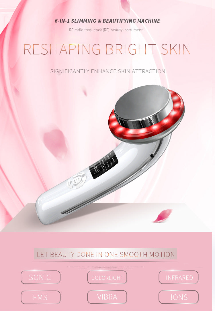 6-in-1 Ultrasonic Slimming & Beautifying RF Device - Body Sculpting & Skin Rejuvenation black