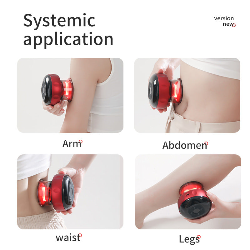 Smart Electric Cupping Therapy Massager - Adjustable Suction & Heat, Red Light Therapy, USB-C Rechargeable Black