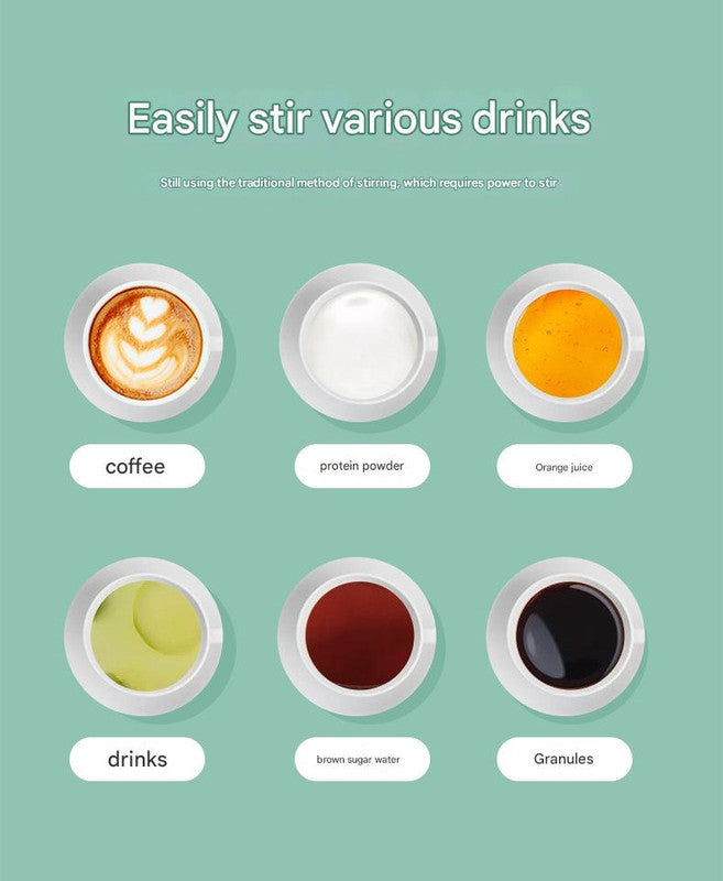 Mini Portable Electric Self-Stirring Mug - USB-C Rechargeable, 4-Hour Use, Stainless Steel Beige