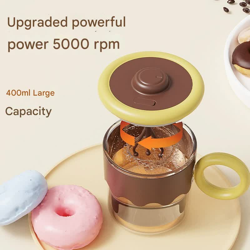Automatic Self-Stirring Coffee Mug - 400ml, 5000RPM, USB-C Rechargeable with Trident Stirring Rod green