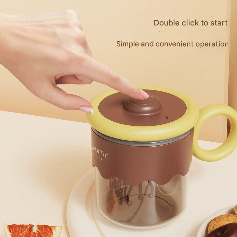 Automatic Self-Stirring Coffee Mug - 400ml, 5000RPM, USB-C Rechargeable with Trident Stirring Rod green