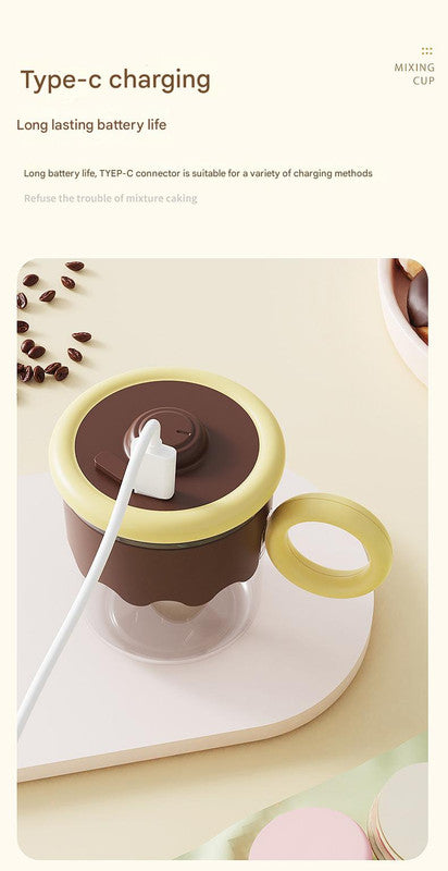 Automatic Self-Stirring Coffee Mug - 400ml, 5000RPM, USB-C Rechargeable with Trident Stirring Rod green