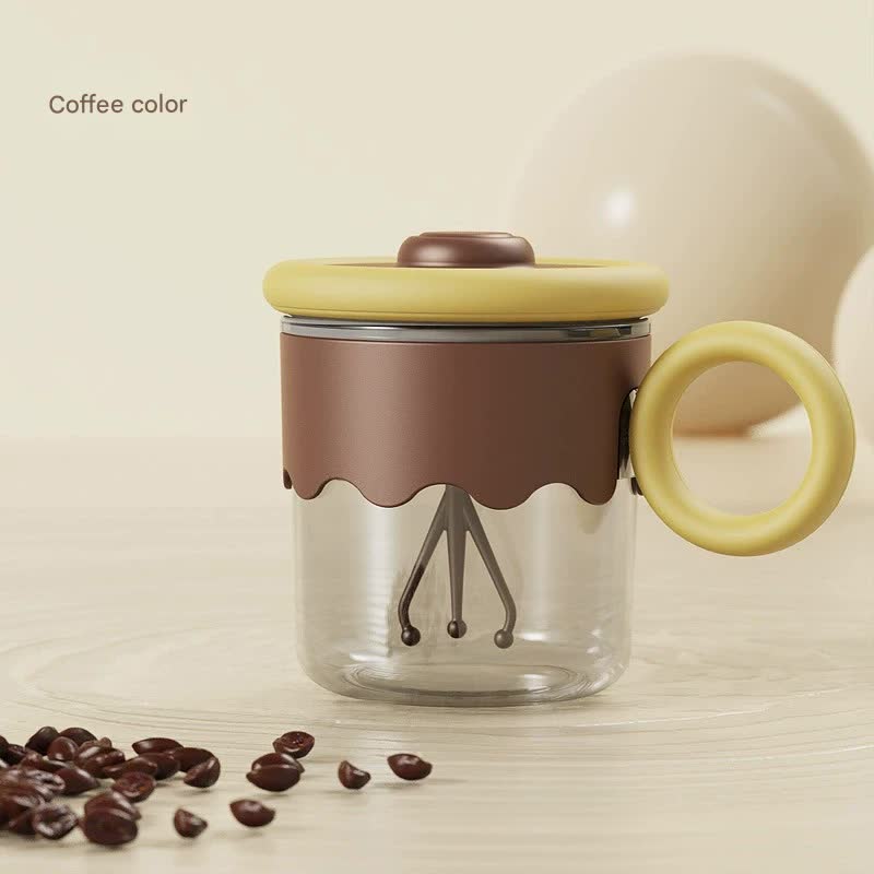 Automatic Self-Stirring Coffee Mug - 400ml, 5000RPM, USB-C Rechargeable with Trident Stirring Rod coffee color