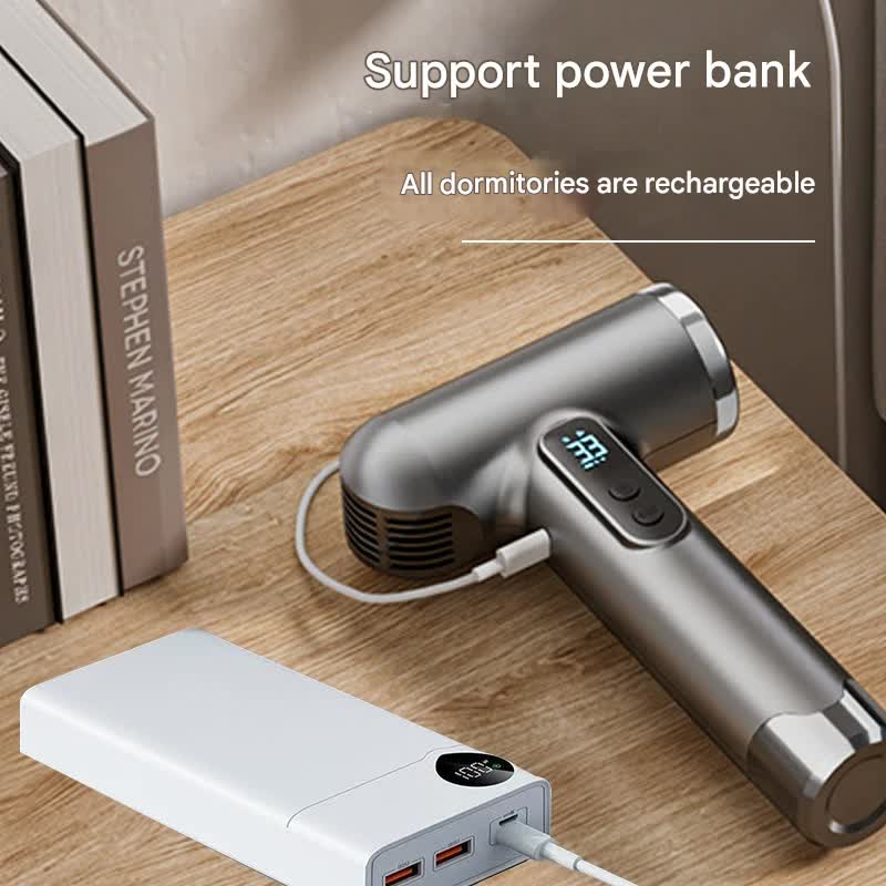 Cordless Rechargeable Hair Dryer - 120,000 RPM High-Speed Motor, 15600mAh Battery, Hot & Cold Air white