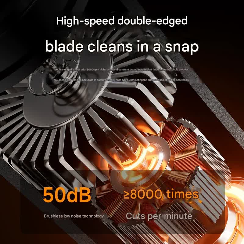 Electric Nose & Ear Hair Trimmer - USB-C Rechargeable, LED Display, Washable 360deg Head, Low Noise silver
