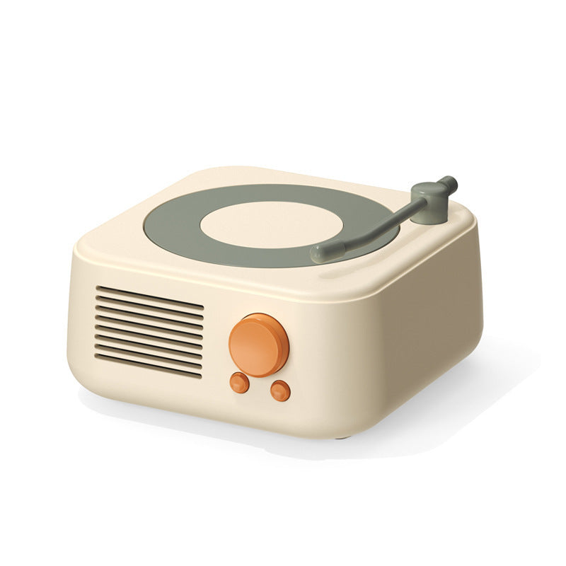 Retro Turntable Bluetooth 5.3 Speaker - 360 Surround Sound, FM Radio & TF Card Player yellow