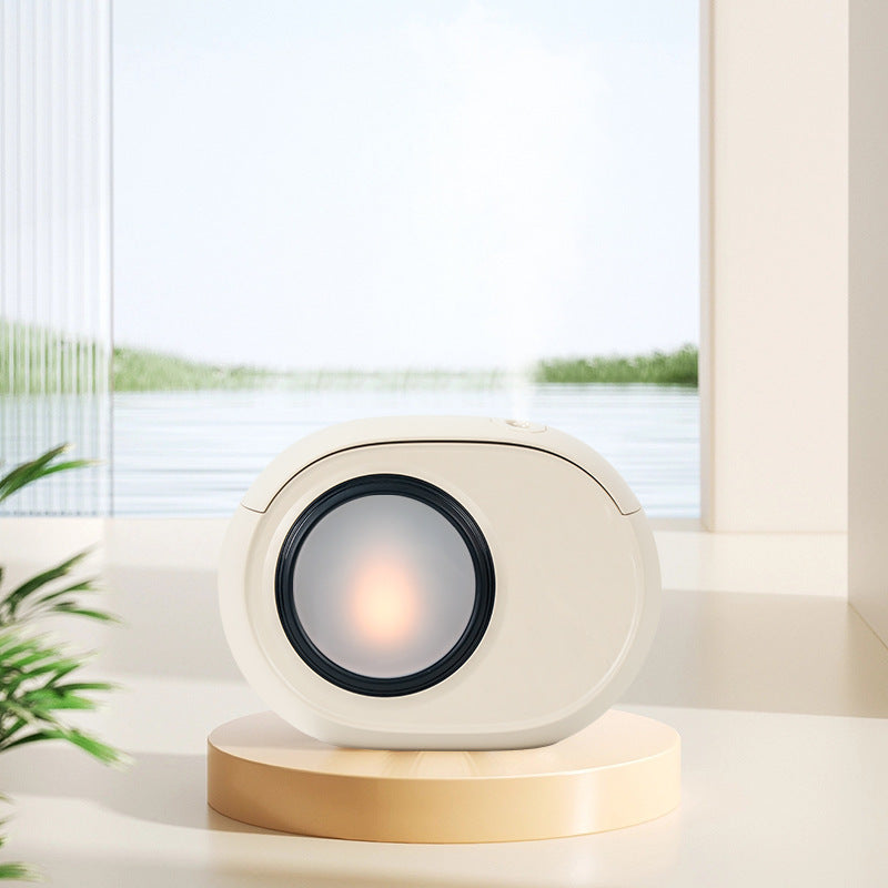 Compact Dual-Nozzle Humidifier with Ambient Light - USB-C Rechargeable, Two Mist Modes white