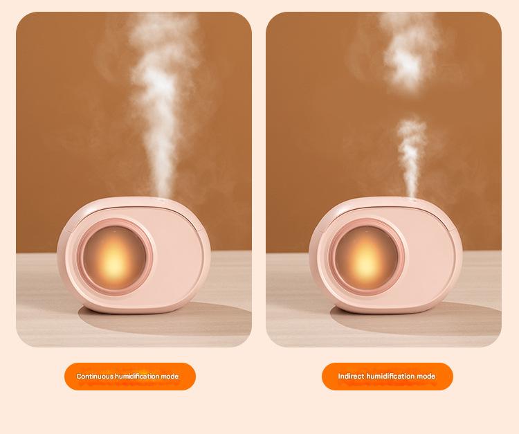 Compact Dual-Nozzle Humidifier with Ambient Light - USB-C Rechargeable, Two Mist Modes Pink