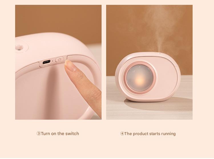Compact Dual-Nozzle Humidifier with Ambient Light - USB-C Rechargeable, Two Mist Modes Blue