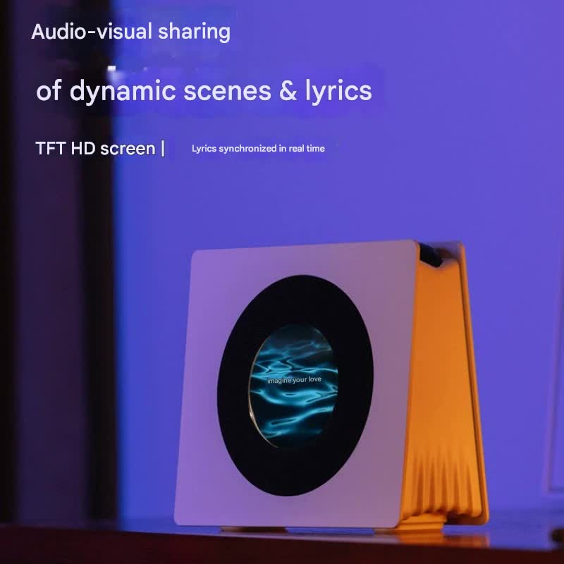 Smart Lyric Display Bluetooth Speaker & Clock with White Noise & Dynamic Scenes Black