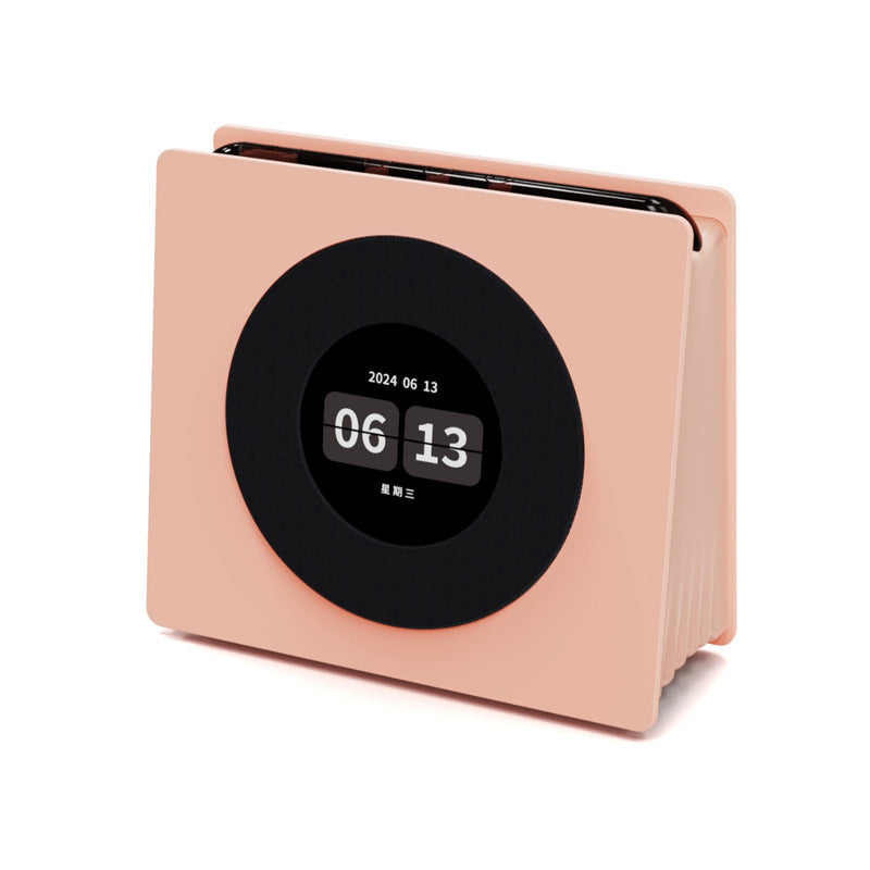 Smart Lyric Display Bluetooth Speaker & Clock with White Noise & Dynamic Scenes Pink