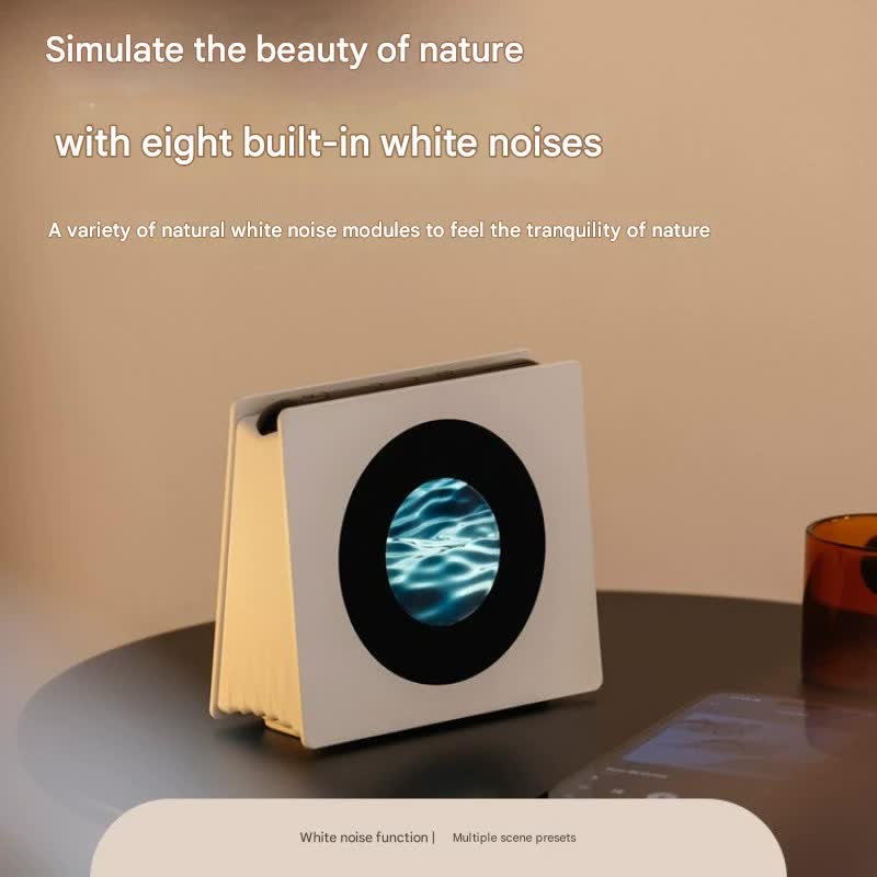 Smart Lyric Display Bluetooth Speaker & Clock with White Noise & Dynamic Scenes Pink