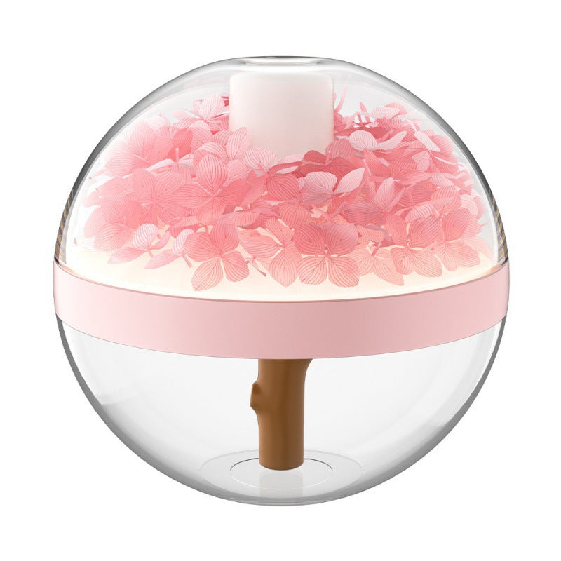 Eternal Flower Wireless Humidifier & Night Light - 270ml, 800mAh Rechargeable, Quiet Operation pink